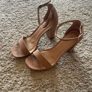 Tan block heels size 8.5